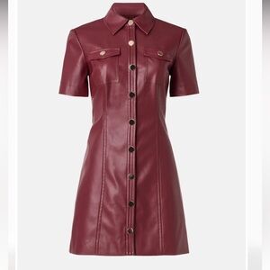 Women's Burgundy Leather Dress